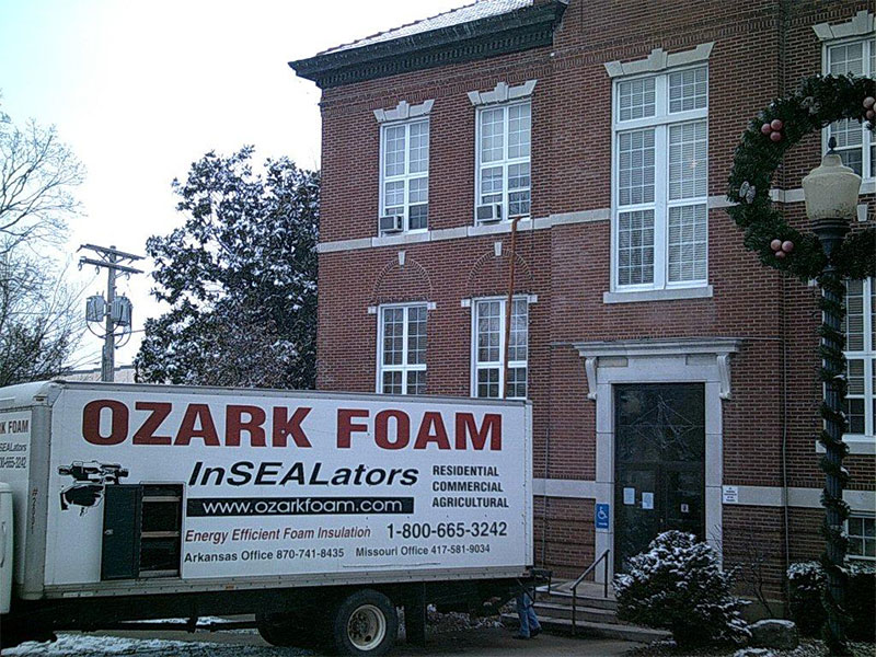 spray foam insulation at the boone county courthouse